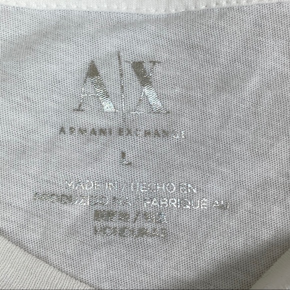 AX Armani Exchange Silver Diamond Sequined T Shirt - Picture 3 of 5